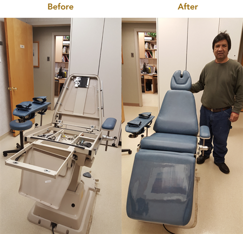 repaired dentist chair