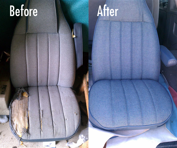 before after seat repair