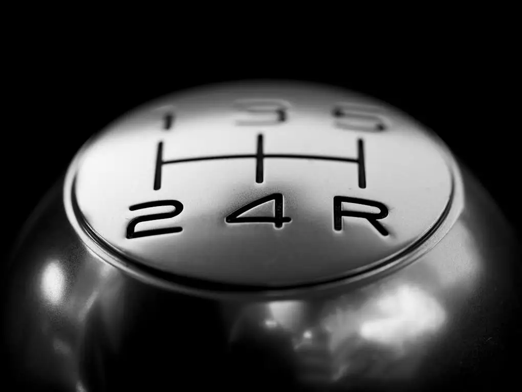 5 gear stick shift closeup