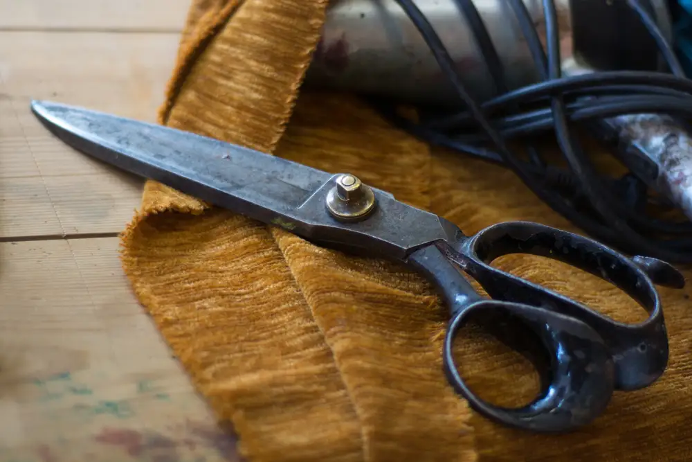 scissor and fabrics